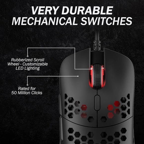 HK Gaming Mira M Ultra Lightweight RGB Gaming Mouse | Honeycomb Shell..(NWT)blck - Picture 3 of 7